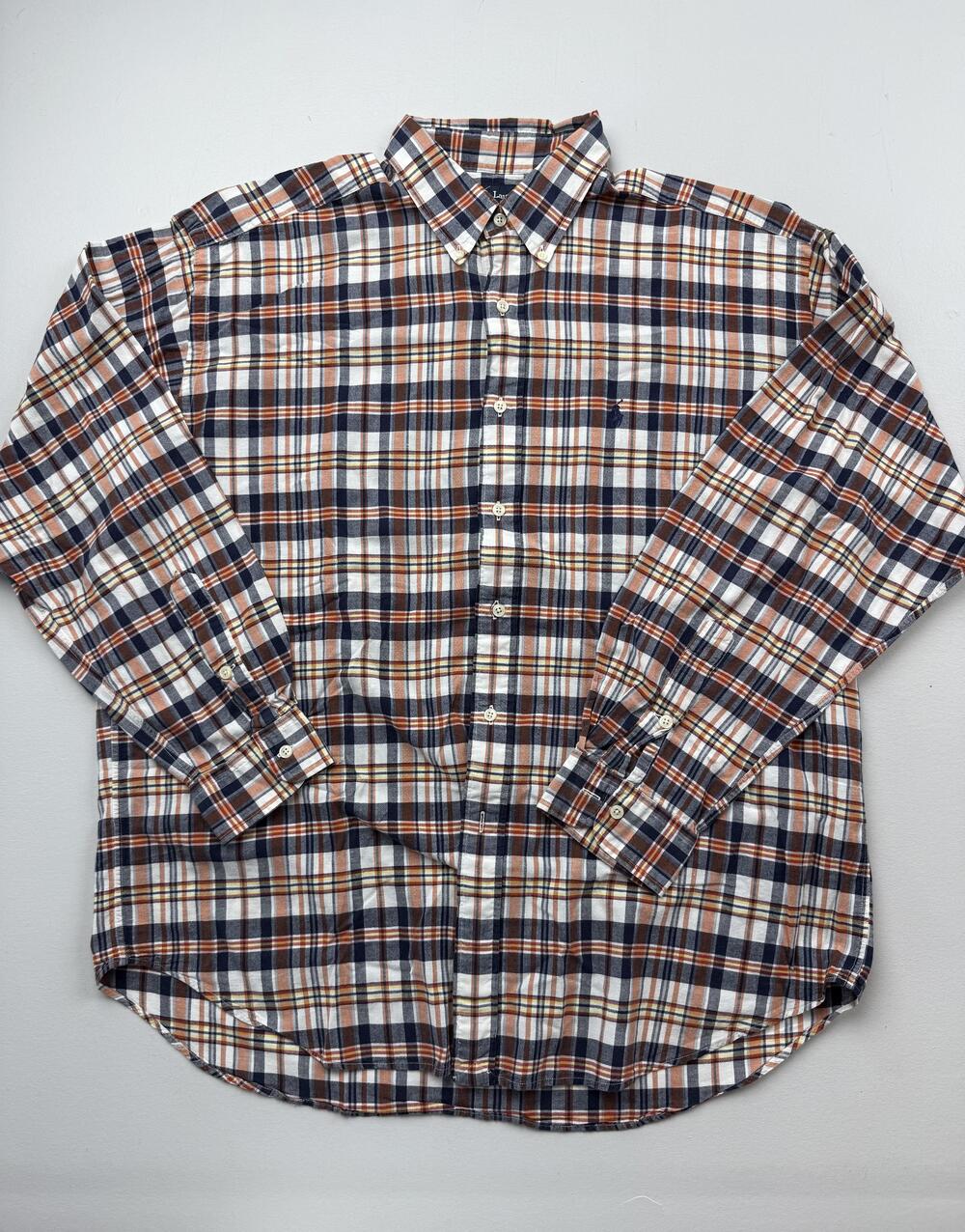 Ralph Lauren Blaire Shirt Mens XL Multicolor Plaid Long Sleeve Button Down